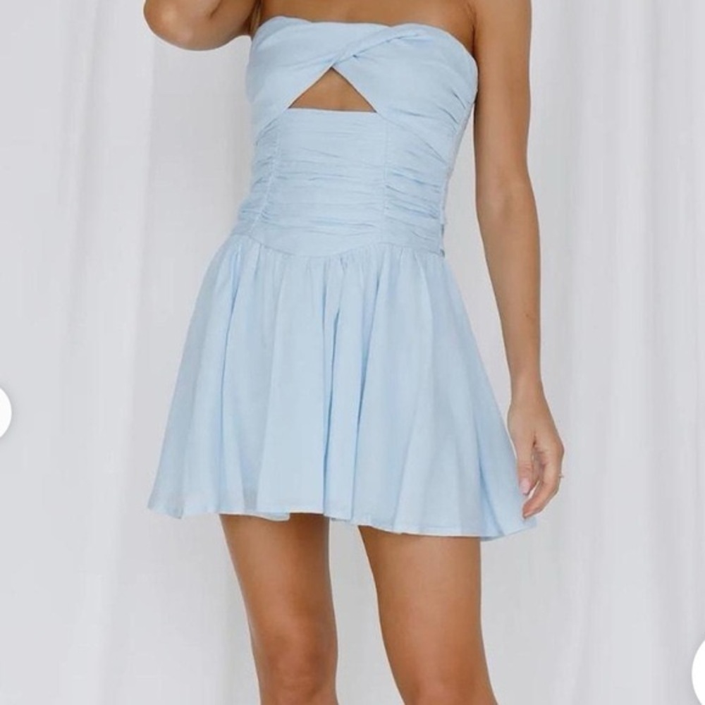 Hello Molly Let’s Get It Poppin Light Blue Dress